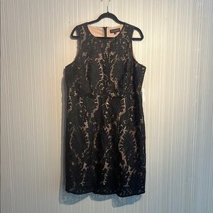 Plus size black lace Eloquii midi dress